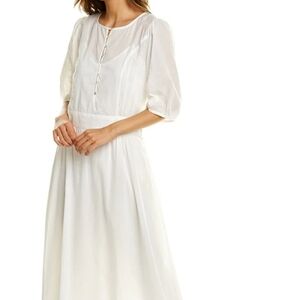 Soleiluna Maxi Elegant Women's organic cotton lined dreamy White Beachy Dress